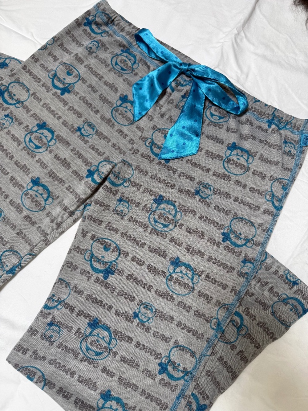 VINTAGE y2k La SENZA Girl monkey silky tied pyjama pants